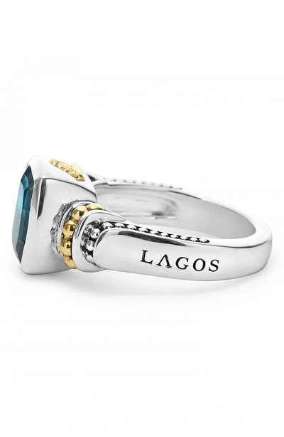 Shop Lagos 'caviar Color' Small Semiprecious Stone Ring In London Blue Topaz