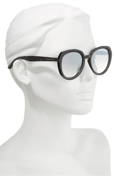 Shop Jimmy Choo Maces 53mm Oversize Sunglasses In Black Glitter