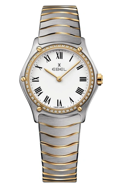 Shop Ebel Sport Classic Diamond Bracelet Watch, 29mm In Silver/ White/ Gold