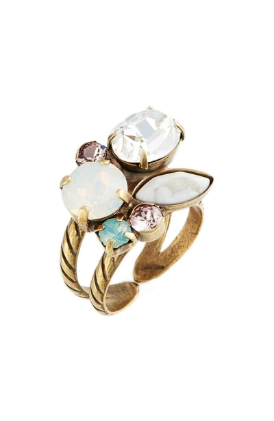 Shop Sorrelli Intermix Crystal Ring In Clear/ White