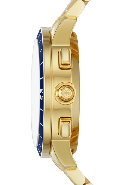 Shop Tory Burch Collins Hybrid Bracelet Watch, 38mm In Gold/ Navy