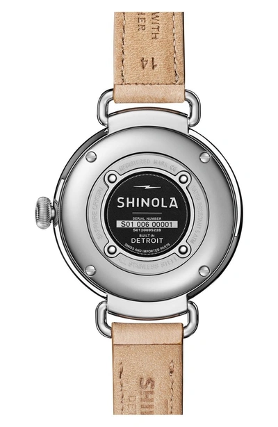 Shop Shinola The Canfield Alligator Strap Watch, 38mm In Natural/ Metallic/ Silver