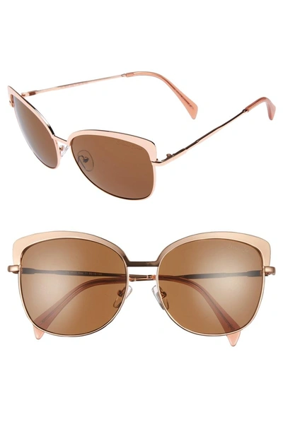 Shop Draper James 60mm Cat Eye Sunglasses - Shiny Rose Gold