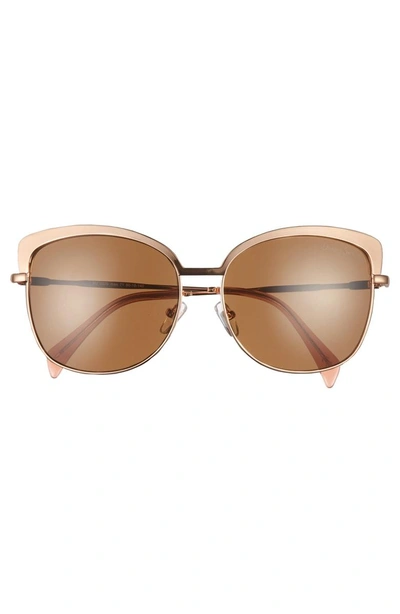 Shop Draper James 60mm Cat Eye Sunglasses - Shiny Rose Gold