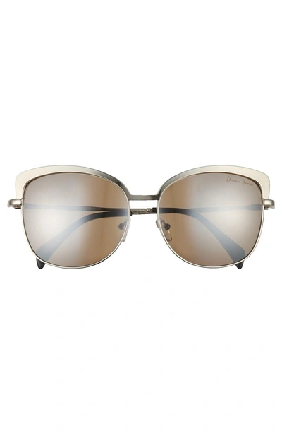 Shop Draper James 60mm Cat Eye Sunglasses In Shiny Gunmetal