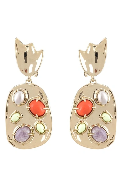 Shop Alexis Bittar Sculptural Cluster Clip Earrings In Gold/ Silver
