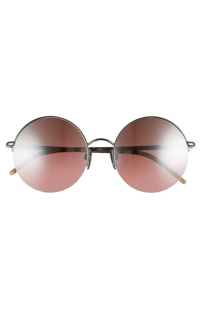 Shop Burberry 54mm Round Sunglasses - Dark Gunmetal Gradient Mirror