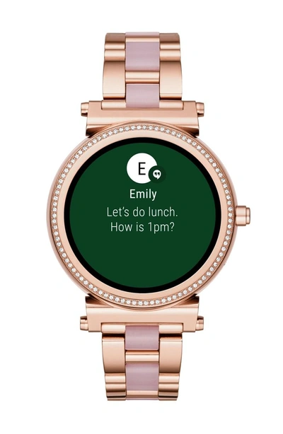 Shop Michael Kors Sofie Touchscreen Bracelet Smart Watch, 42mm In Rose Gold