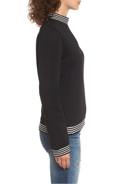 Shop Obey Quinn Mock Neck Sweatshirt In Black