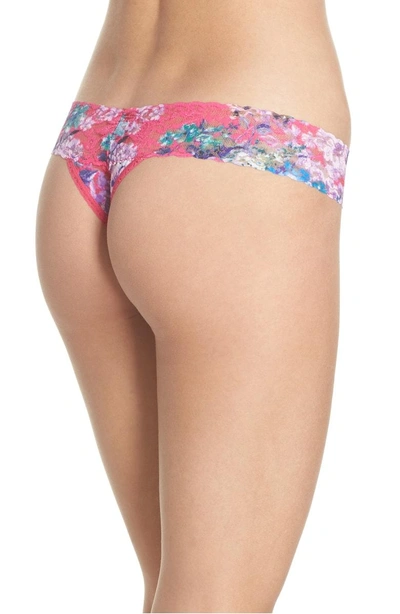 Shop Hanky Panky Print Low Rise Thong In Pretty In Peony