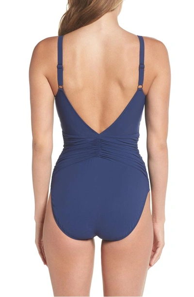Shop Profile By Gottex Shirred One-piece Swimsuit In Petrol
