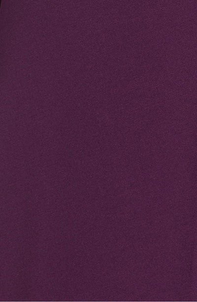 Shop Julia Jordan Ruched Stretch Crepe Fit & Flare Dress In Plum