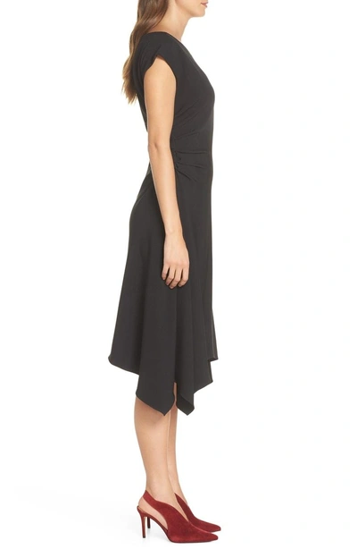 Shop Julia Jordan Ruched Stretch Crepe Fit & Flare Dress In Black