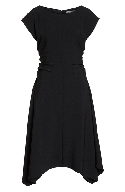 Shop Julia Jordan Ruched Stretch Crepe Fit & Flare Dress In Black