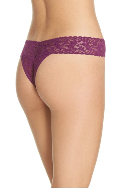 Shop Hanky Panky Regular Rise Lace Thong In Fine Wine
