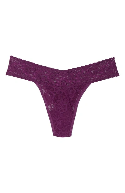 Shop Hanky Panky Regular Rise Lace Thong In Fine Wine