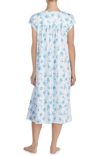 Shop Eileen West Cotton Ballet Nightgown In White Ground With Teal Floral