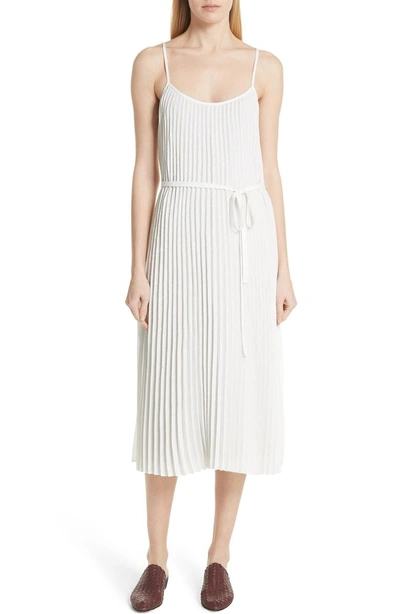 Shop Vince Pleated Cami Dress In Off White