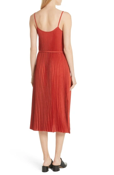 Shop Vince Pleated Cami Dress In Paprika