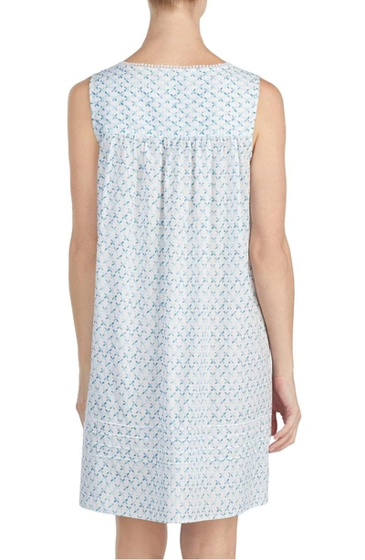 Shop Eileen West Cotton Lawn Short Nightgown In White Grnd Atmn Teal Geo