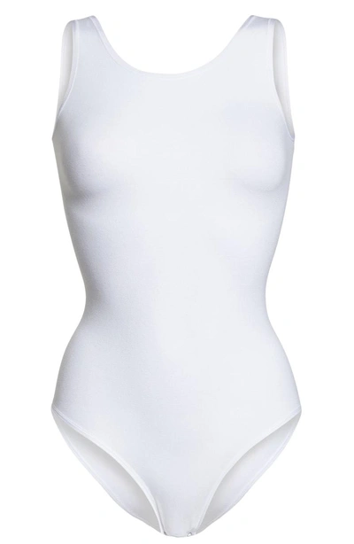 Shop Yummie Scoop Neck Bodysuit In White