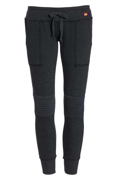 Shop Aviator Nation Moto Sweatpants In Charcoal