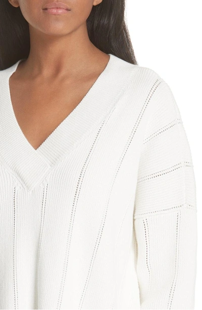 Shop Derek Lam 10 Crosby Lattice Pointelle Sweater In White