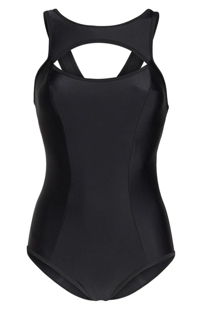Shop Chromat Saldana One-piece Cutout Swimsuit In Black