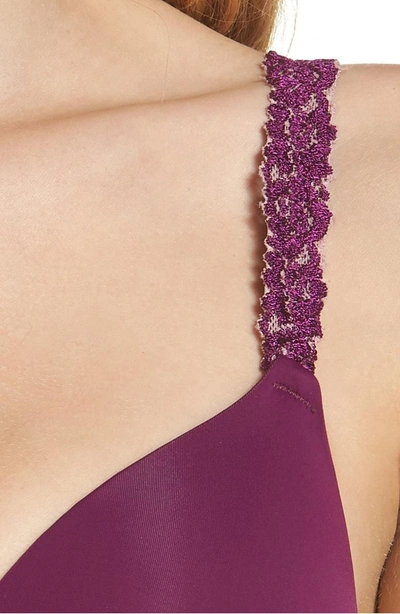 Shop Natori Rose Dream Custom Coverage Underwire Bra In Royal Purple/ Bouquet