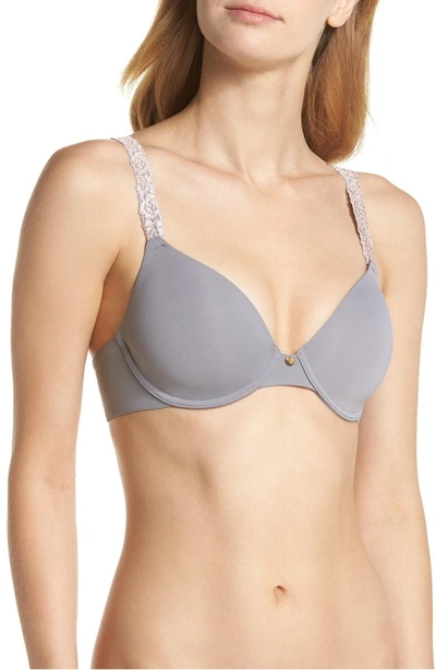 Shop Natori Rose Dream Custom Coverage Underwire Bra In Quicksilver/ Light Mocha