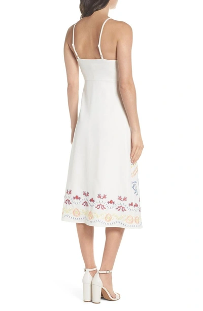 Shop Foxiedox Artemisia Tea Length Dress In White Multi