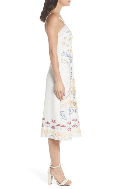 Shop Foxiedox Artemisia Tea Length Dress In White Multi