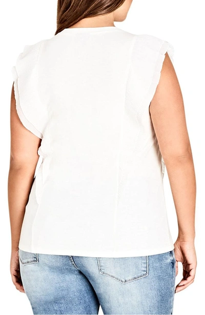 Shop City Chic Chic Chic Aflutter Top In Ivory