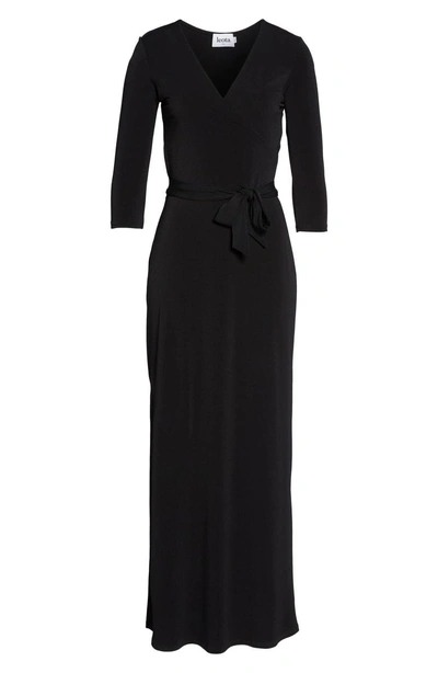 Shop Leota Perfect Wrap Maxi Dress In Black Crepe