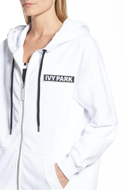 Shop Ivy Park Badge Logo Hoodie In White