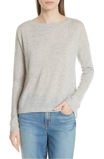 Shop Vince Cinched Back Cashmere Sweater In H Grey