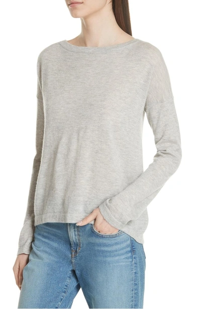 Shop Vince Cinched Back Cashmere Sweater In H Grey