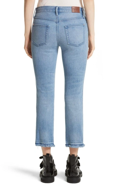 Shop Burberry Relaxed Crop Jeans In Pale Blue