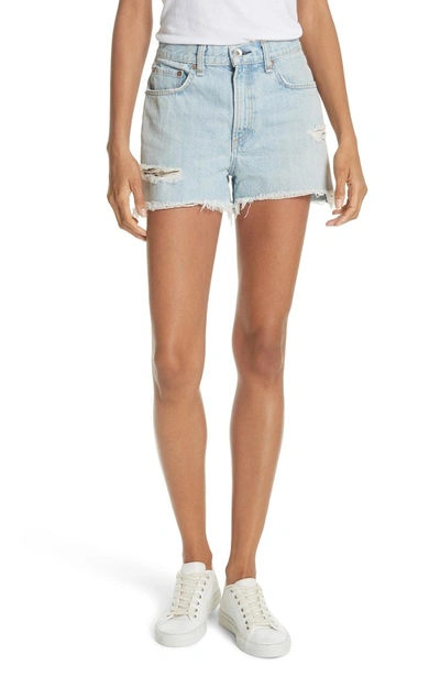 Shop Rag & Bone Justine High Waist Cutoff Denim Shorts In Glena W/ Hole