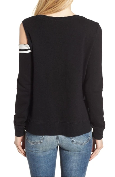 Shop Pam & Gela Cold Shoulder Sweatshirt In Black