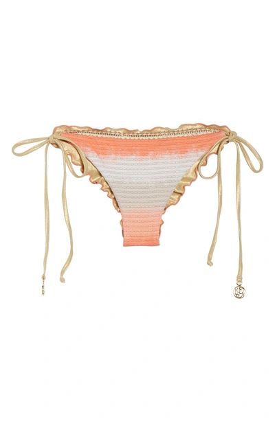 Shop Luli Fama Side Tie Brazilian Bikini Bottoms In Orange Multi