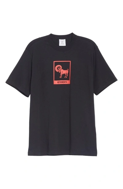 Shop Vetements Horoscope T-shirt In Black/ Aries