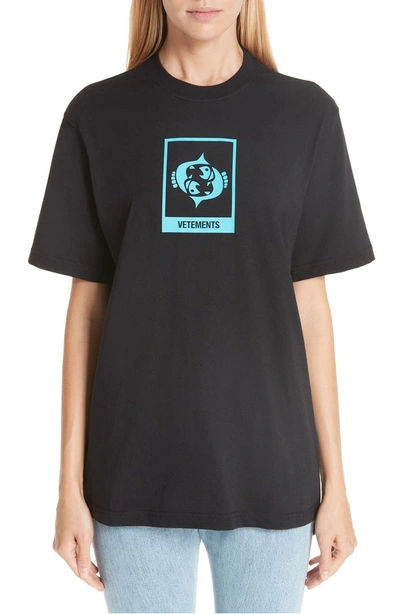 Shop Vetements Horoscope T-shirt In Black/ Pisces