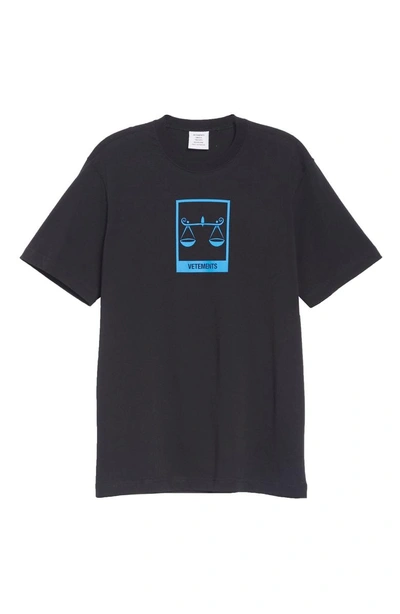 Shop Vetements Horoscope T-shirt In Black/ Libra