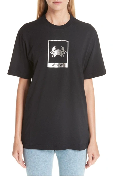 Shop Vetements Horoscope T-shirt In Black/ Cancer