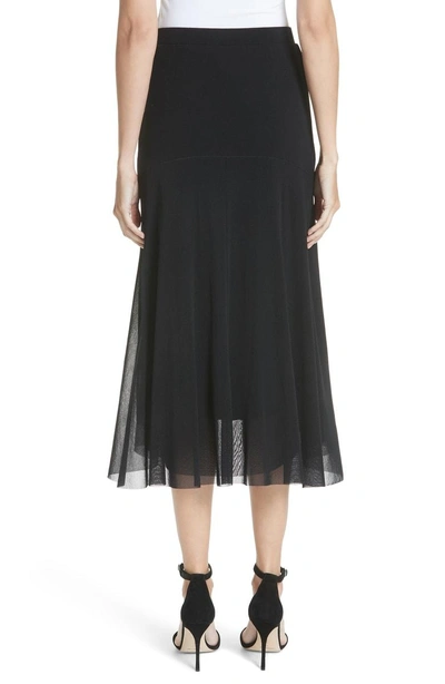 Shop Fuzzi Curve Hem Tulle Skirt In Black