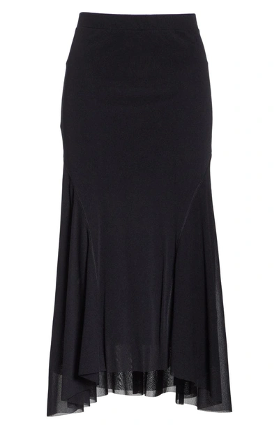 Shop Fuzzi Curve Hem Tulle Skirt In Black