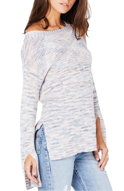 Shop Michael Stars Cutout Shoulder Tunic Sweater In Coral Marl