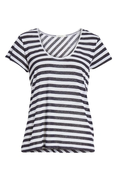 Shop Rag & Bone Laila Stripe Tee In Navy/ White