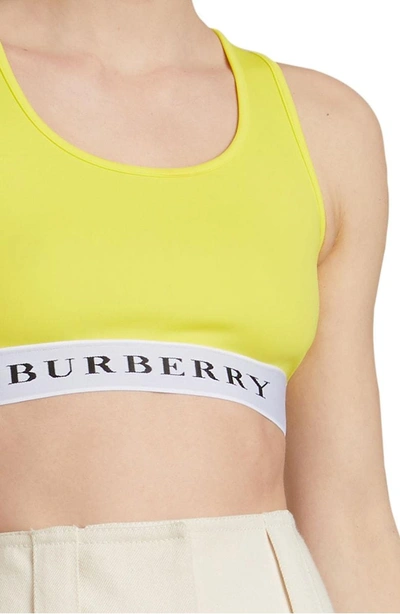 Shop Burberry Betwa Sports Bra In Bright Yellow